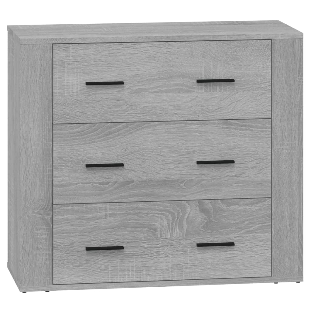 Bedside tables, 2 pcs., grey oak, engineered wood