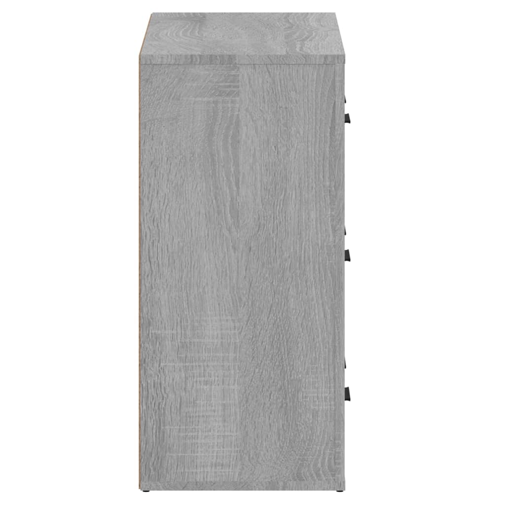 Bedside tables, 2 pcs., grey oak, engineered wood