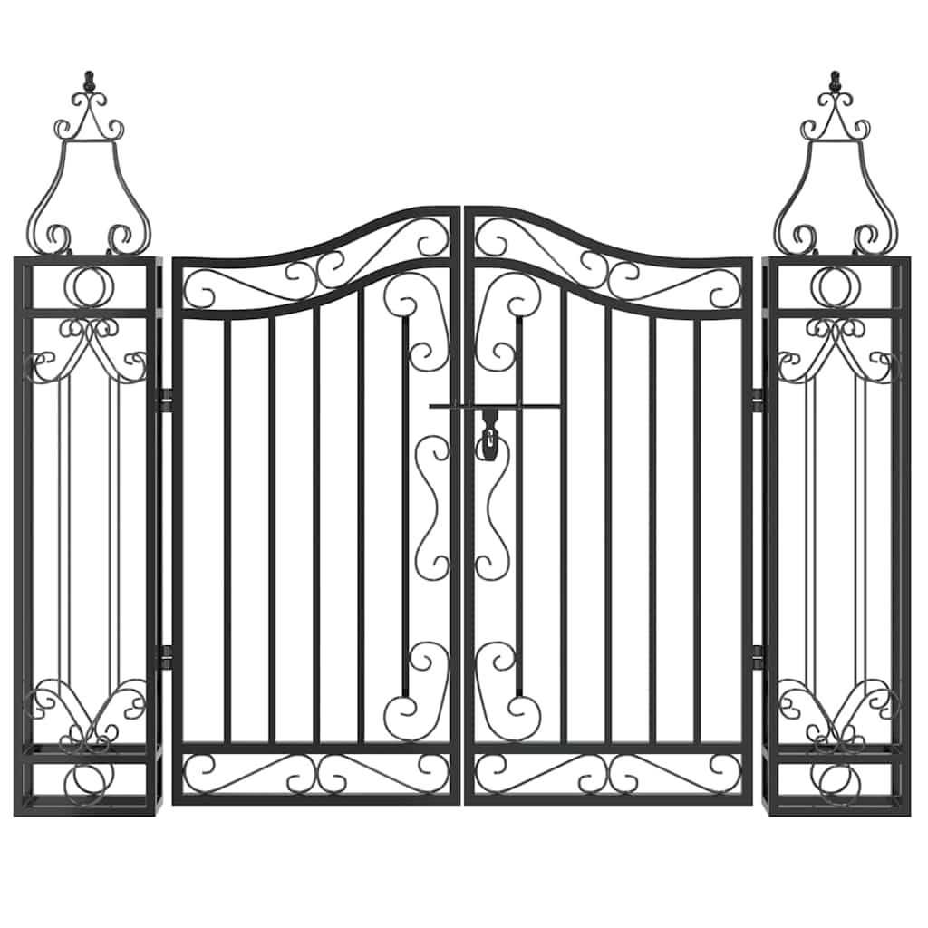 Garden gate, black, 121x8x100cm, wrought iron