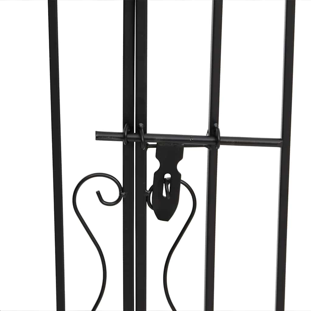 Garden gate, black, 121x8x100cm, wrought iron