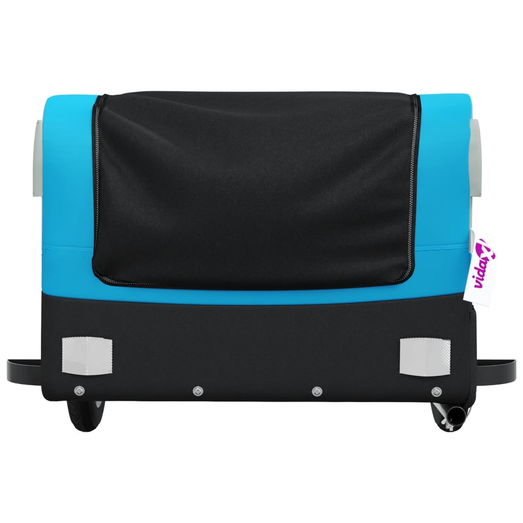 Velosipēda piekabe, melnā un zilā krāsā, 30 kg, dzelzs