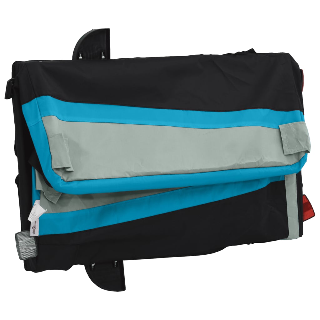 Velosipēda piekabe, melnā un zilā krāsā, 30 kg, dzelzs