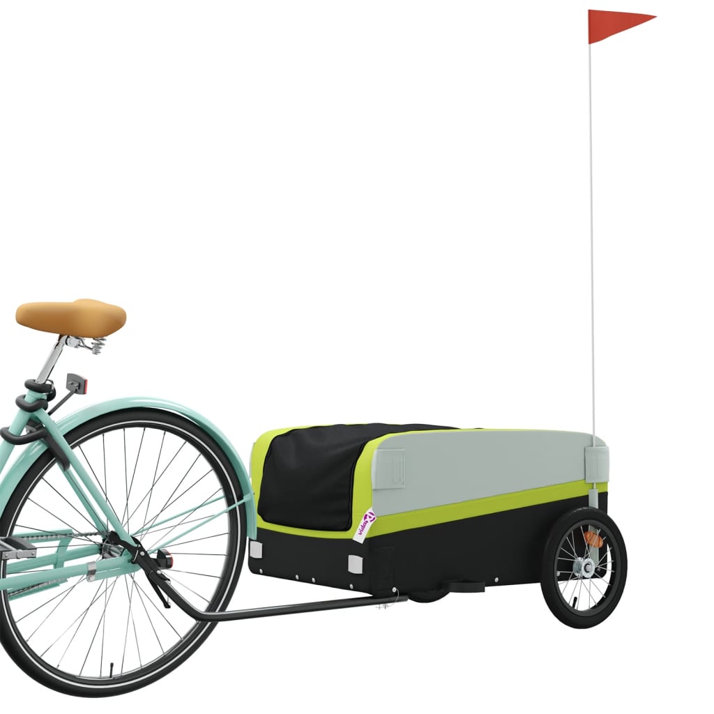 Bicycle trailer, black and green, 45kg, iron