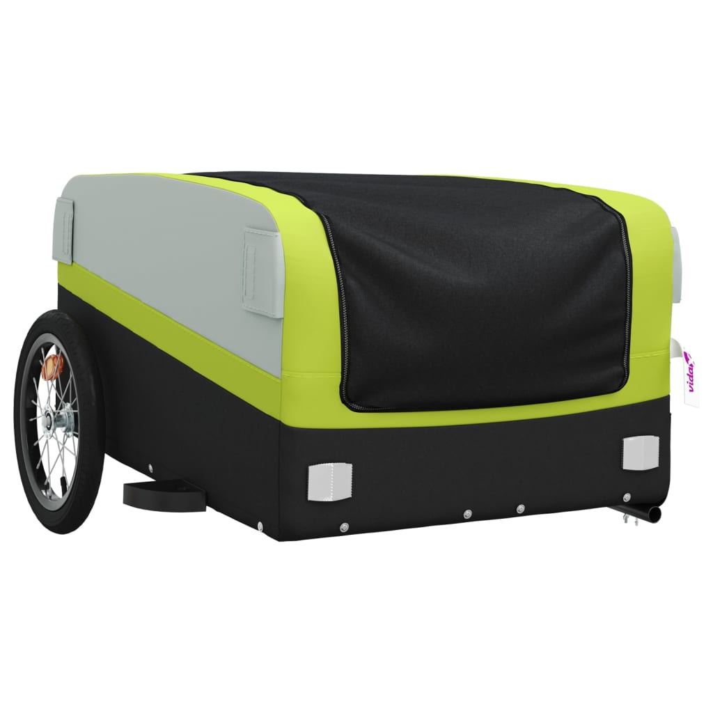 Bicycle trailer, black and green, 45kg, iron