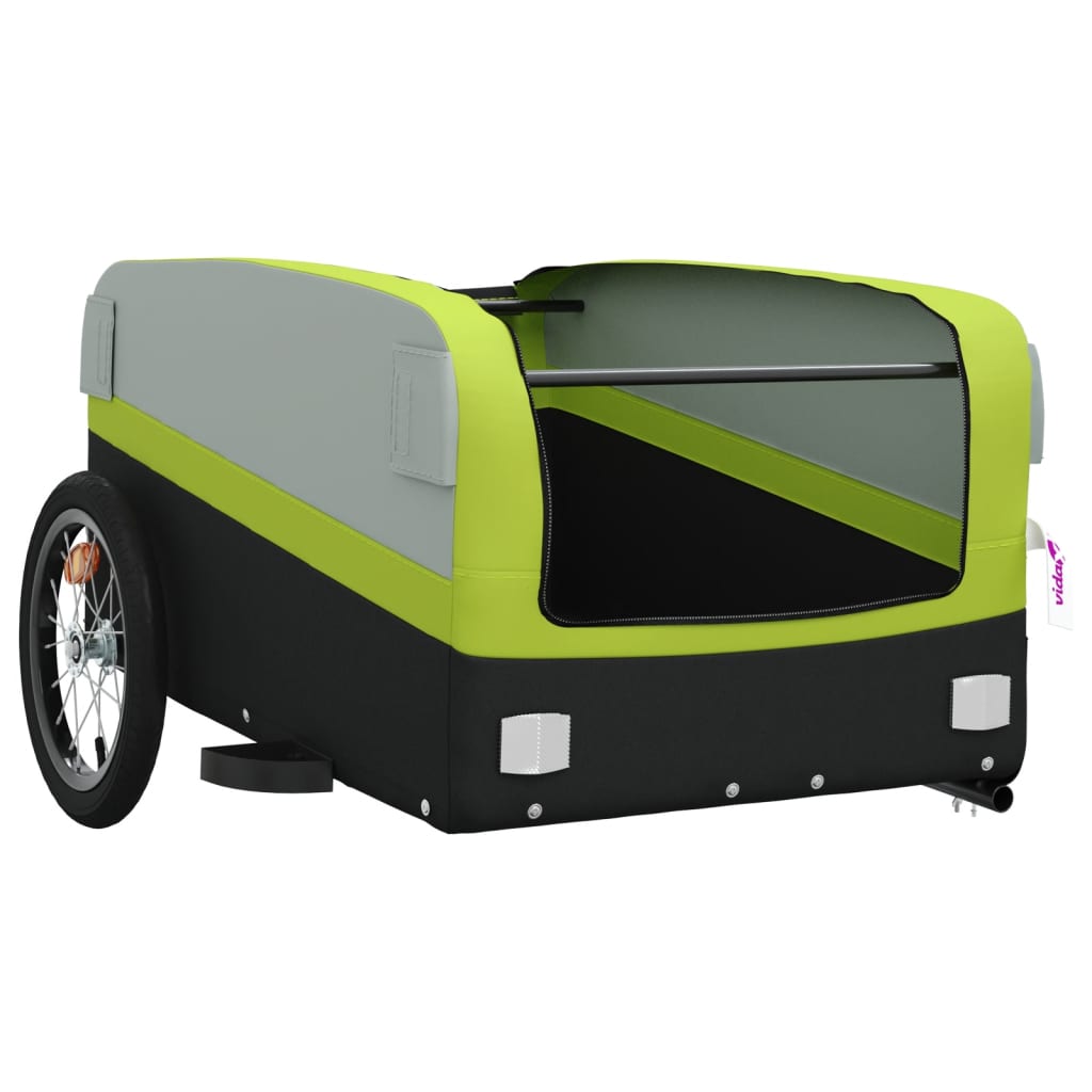 Bicycle trailer, black and green, 45kg, iron