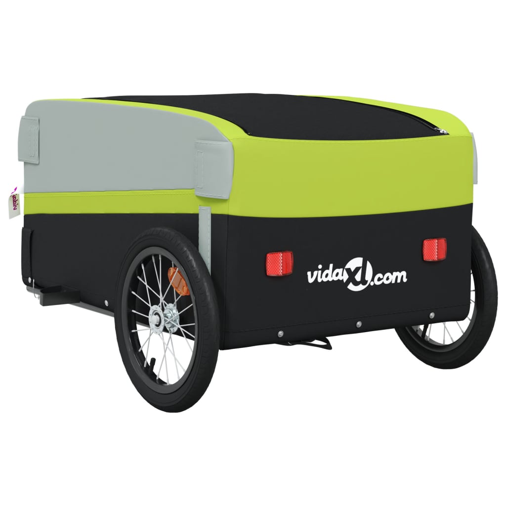 Bicycle trailer, black and green, 45kg, iron