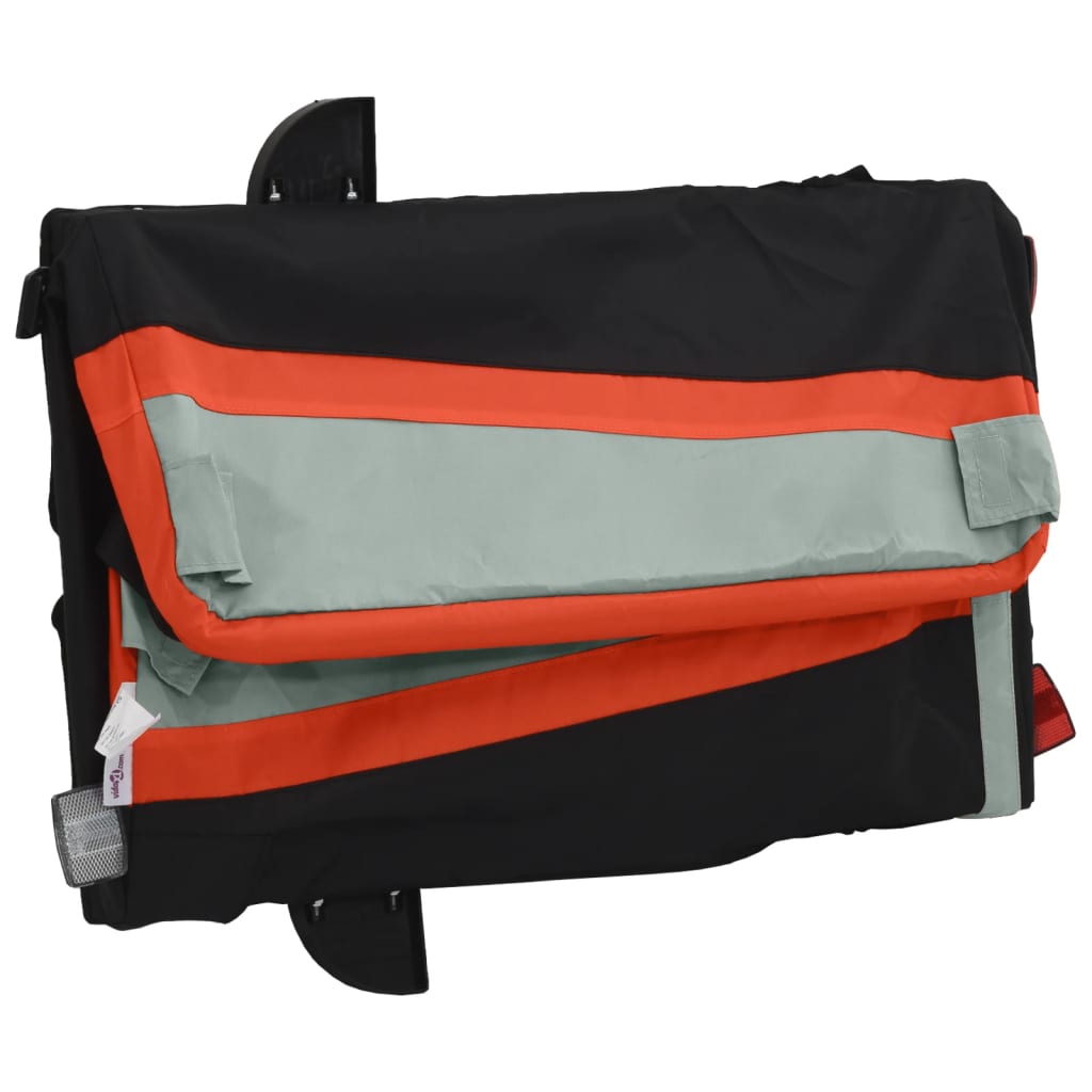 Dviračio priekaba, juodos ir oranžinės spalvos, 45kg, geležis
