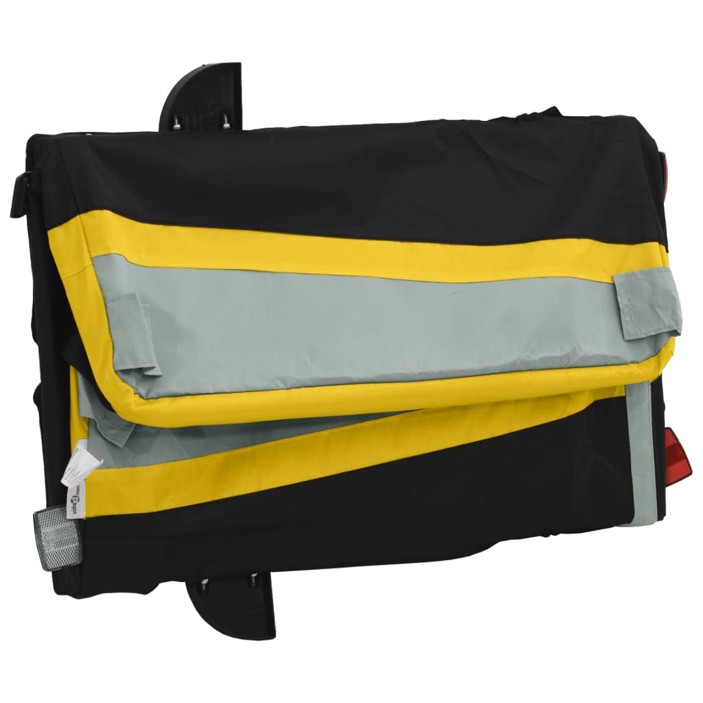 Dviračio priekaba, juodos ir geltonos spalvos, 45kg, geležis