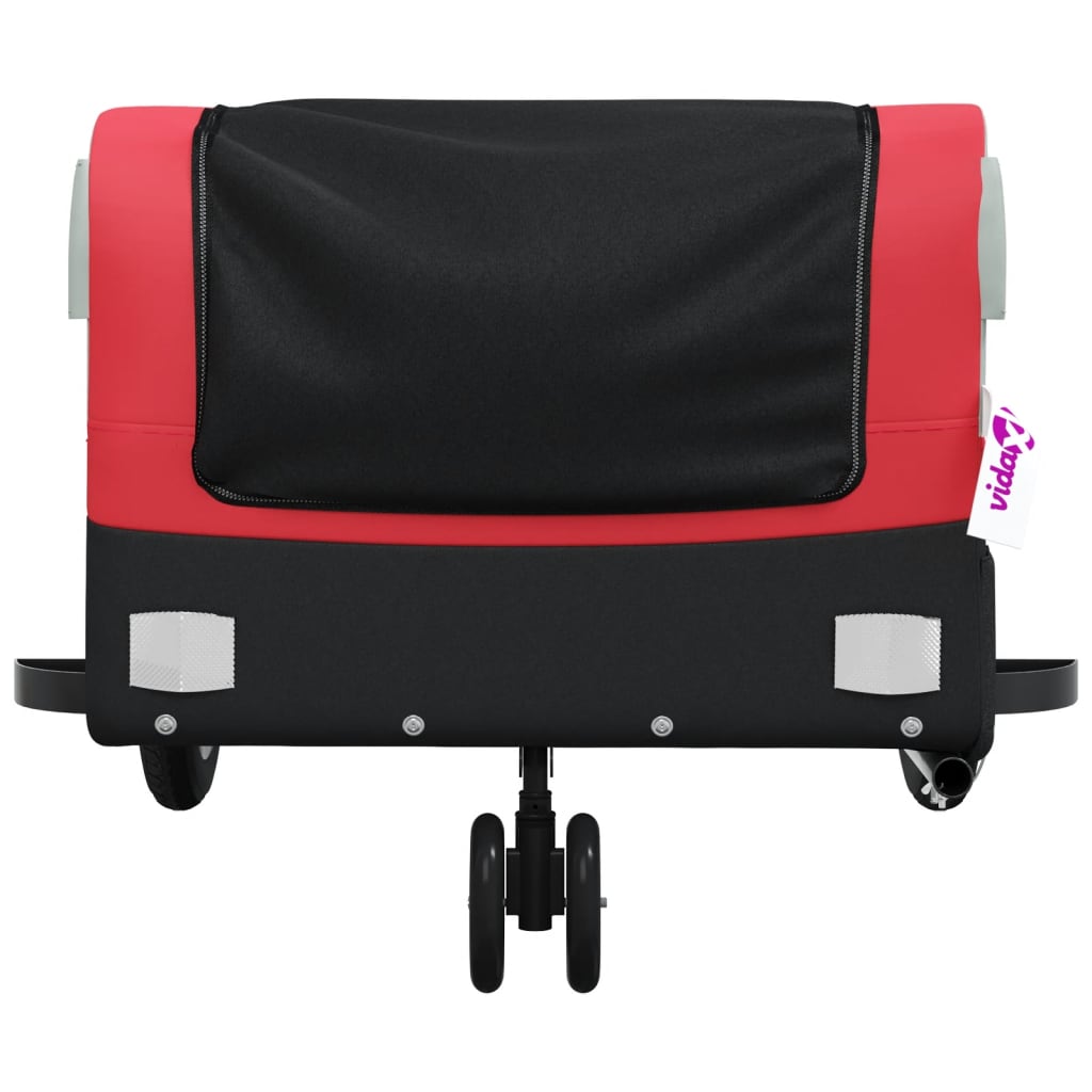 Velosipēda piekabe, melnā un sarkanā krāsā, 30 kg, dzelzs