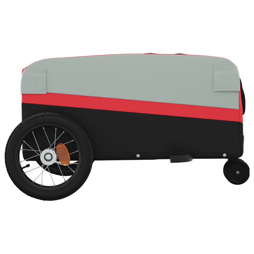 Velosipēda piekabe, melnā un sarkanā krāsā, 30 kg, dzelzs