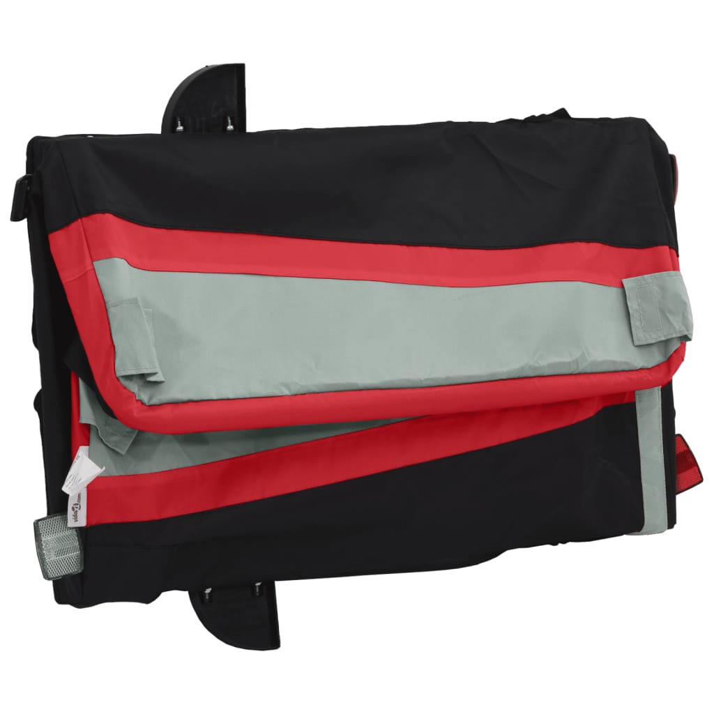 Velosipēda piekabe, melnā un sarkanā krāsā, 30 kg, dzelzs