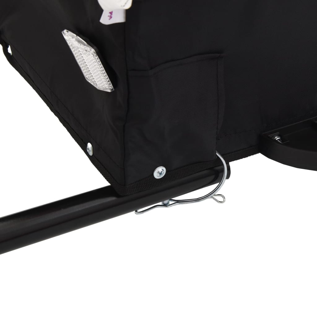 Velosipēda piekabe, melnā un sarkanā krāsā, 30 kg, dzelzs