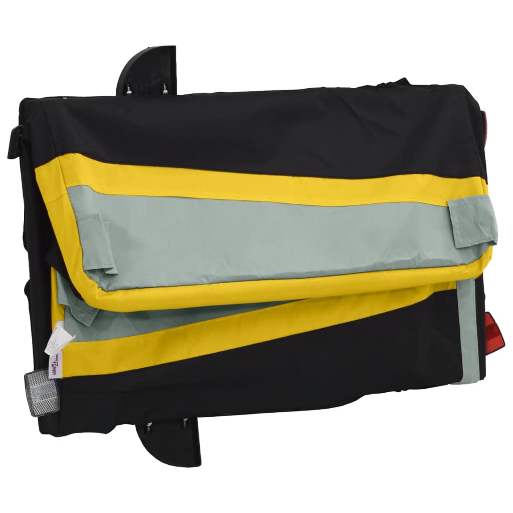 Velosipēda piekabe, melnā un dzeltenā krāsā, 45kg, dzelzs