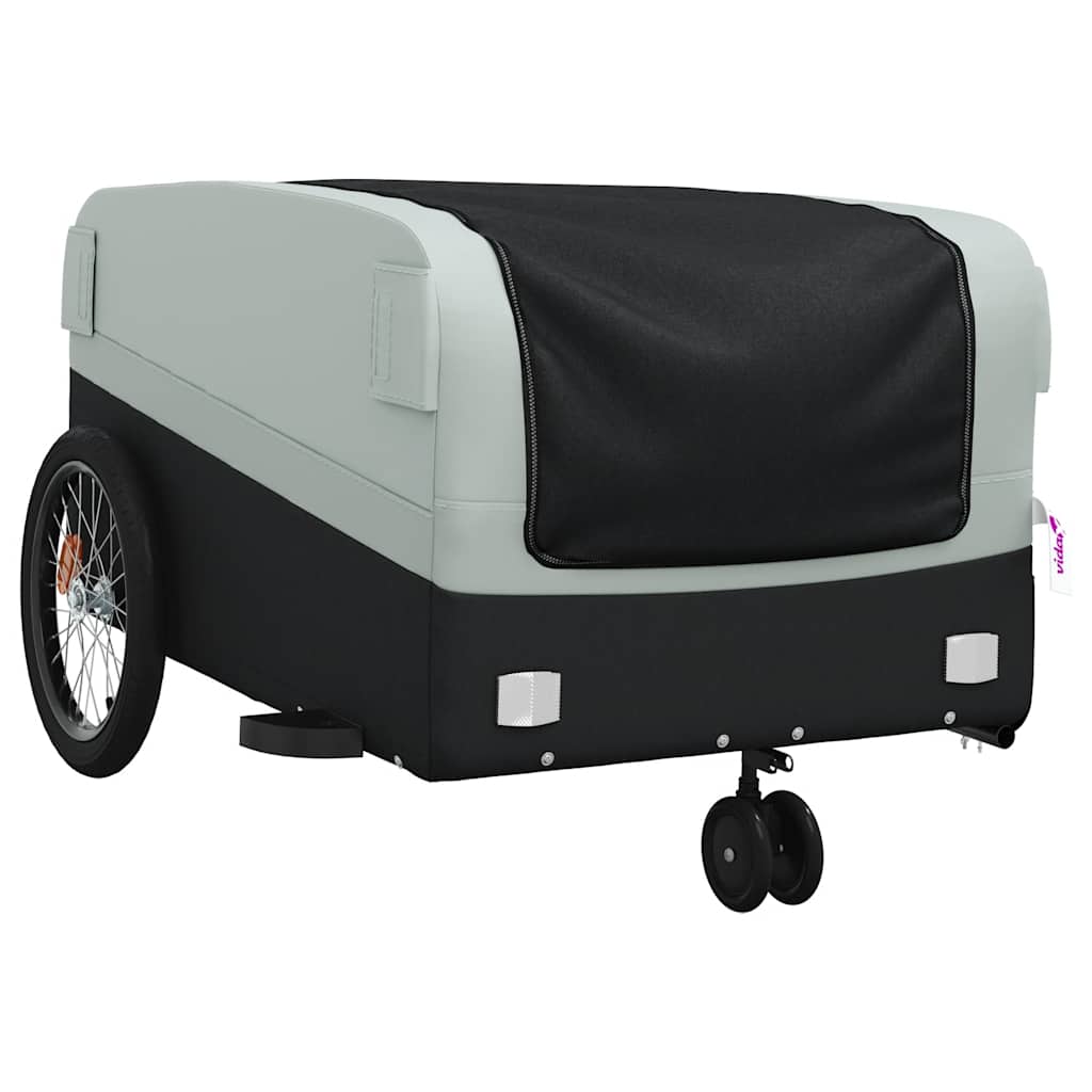 Bicycle trailer, black and grey, 45kg, iron