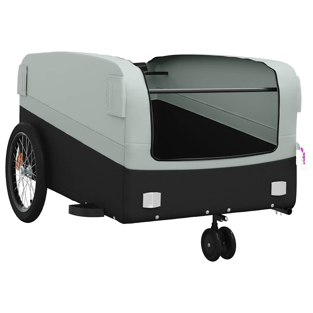Bicycle trailer, black and grey, 45kg, iron