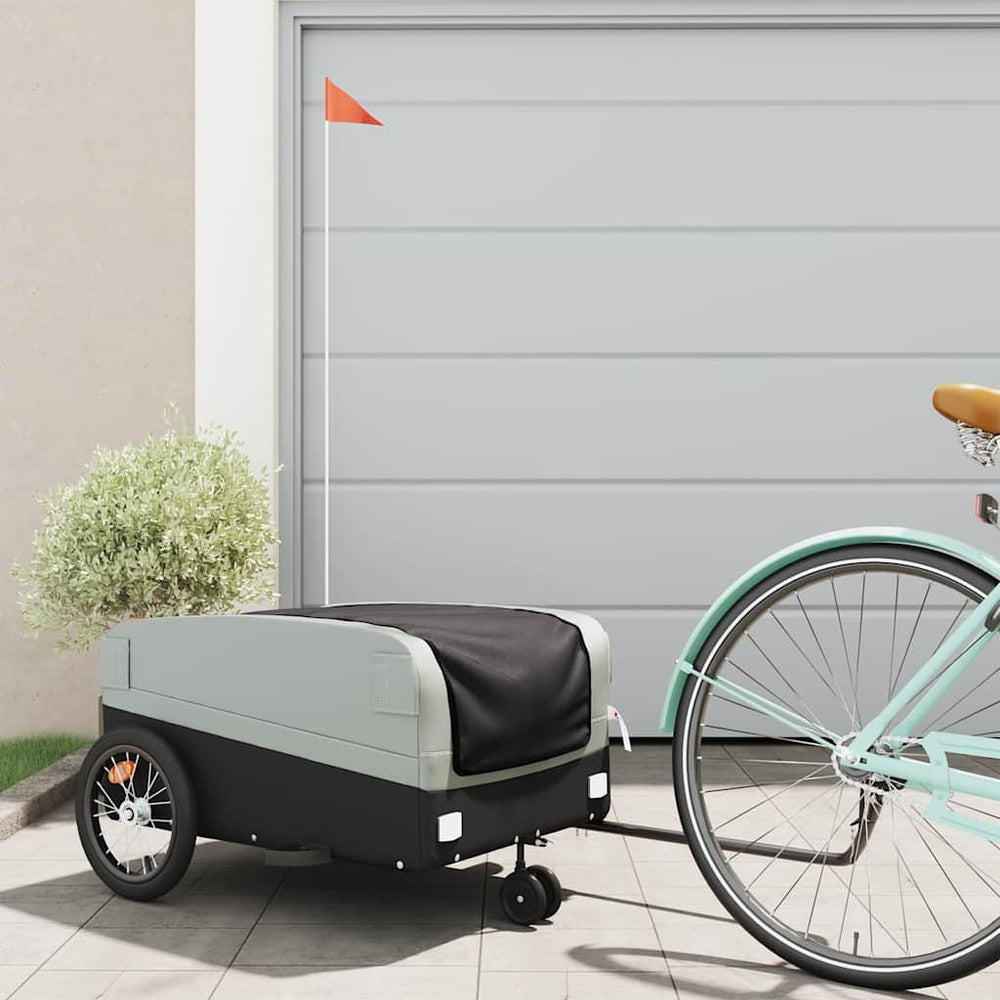 Bicycle trailer, black and grey, 45kg, iron