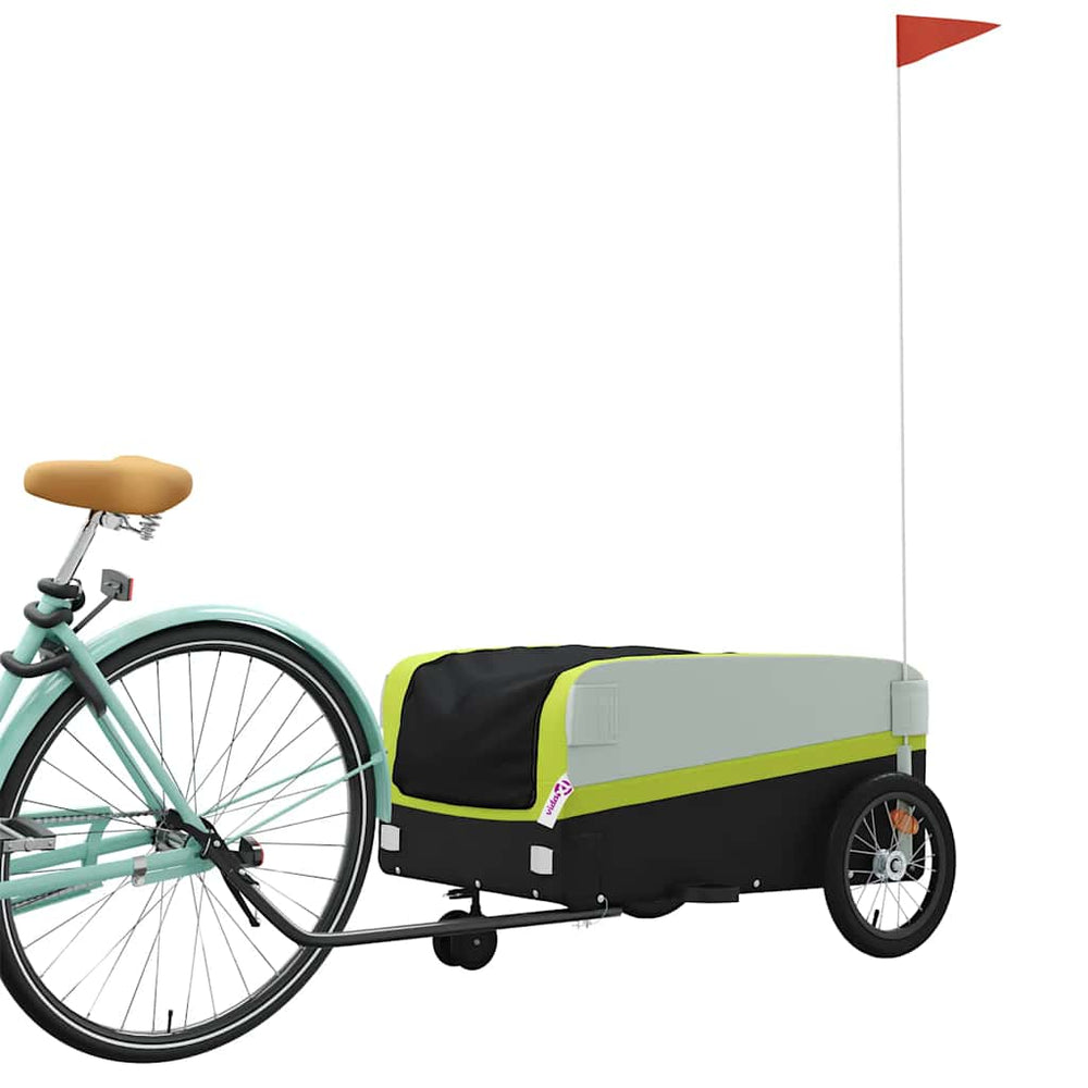 Bicycle trailer, black and green, 45kg, iron