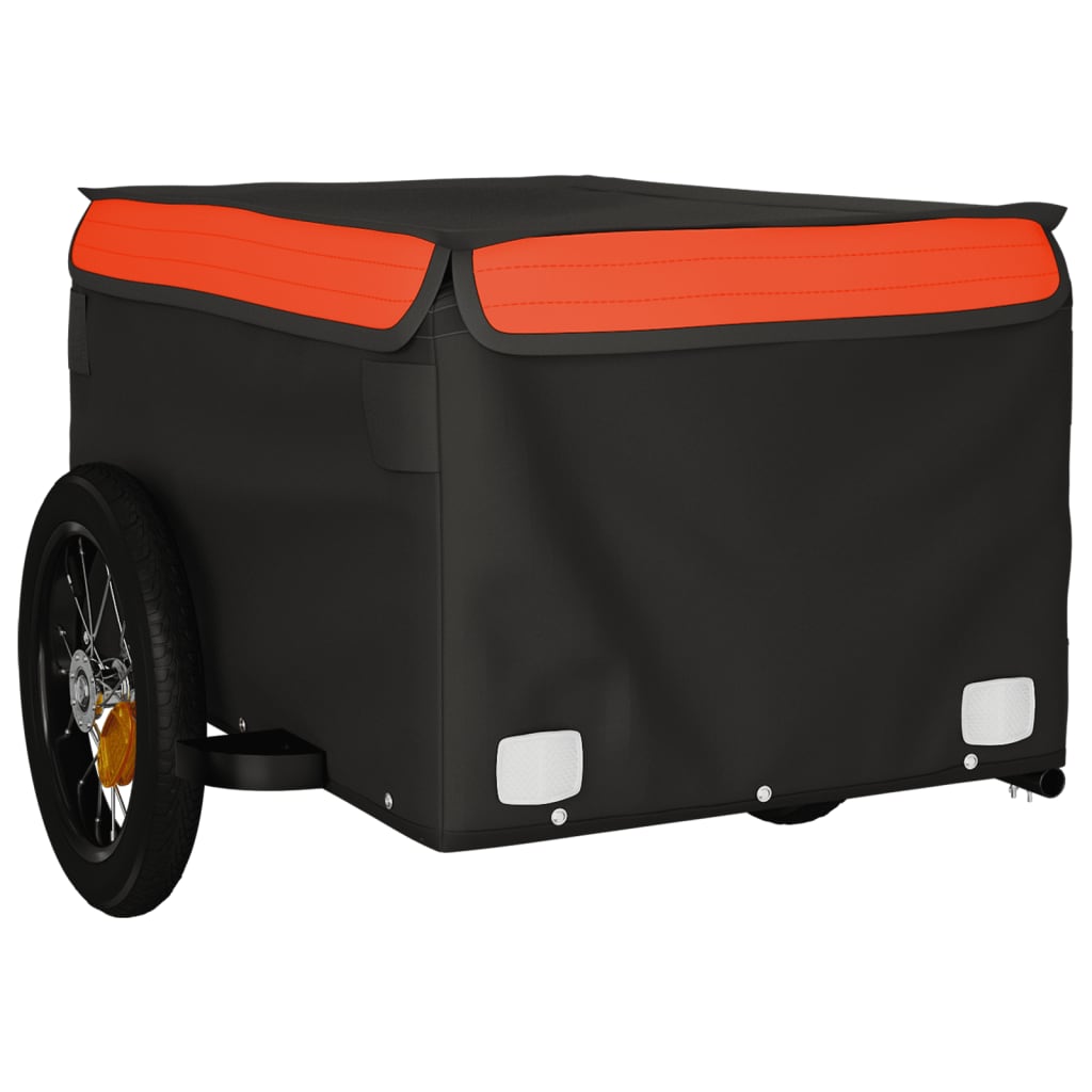 Dviračio priekaba, juodos ir oranžinės spalvos, 30kg, geležis