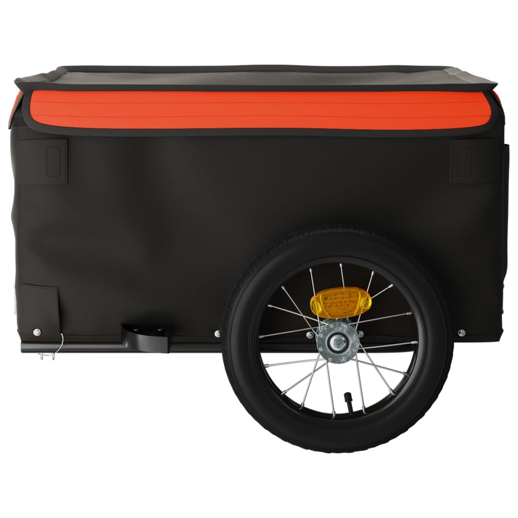 Dviračio priekaba, juodos ir oranžinės spalvos, 30kg, geležis