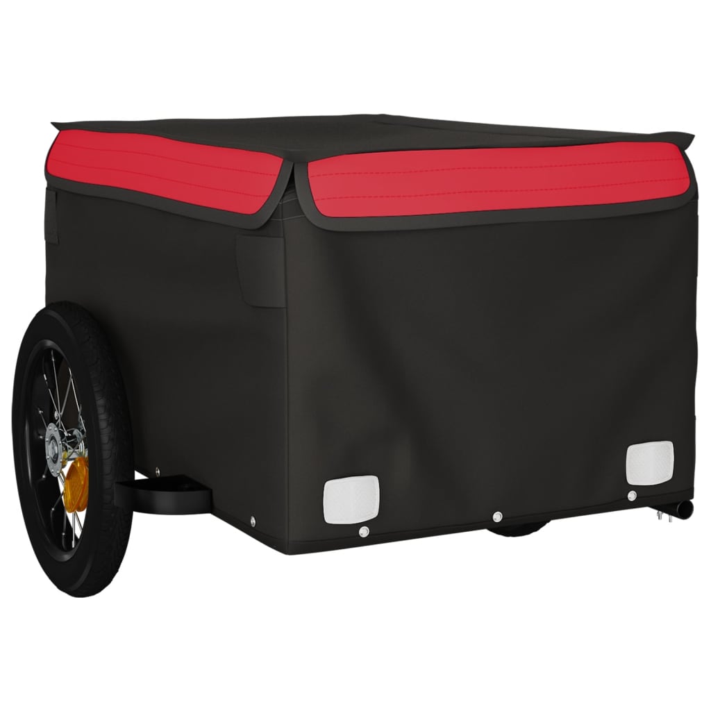 Dviračio priekaba, juodos ir raudonos spalvos, 30kg, geležis