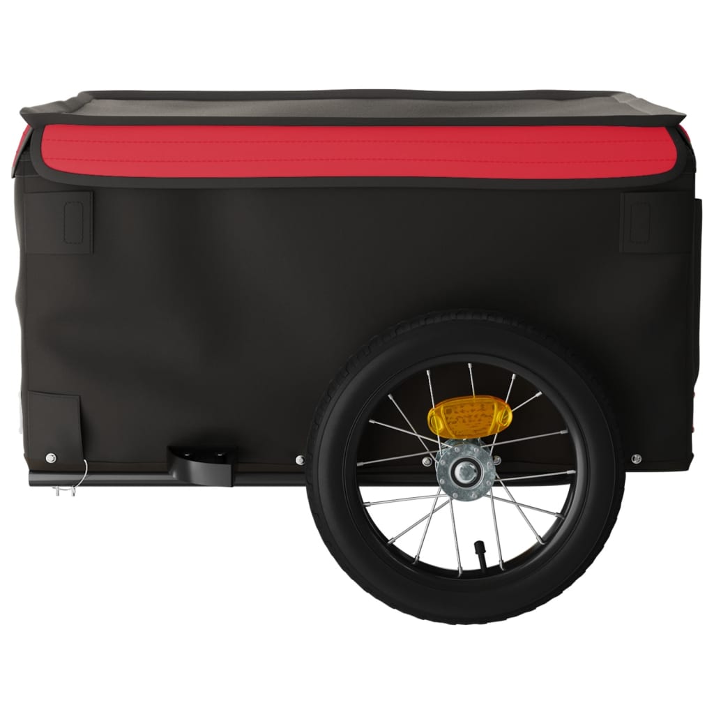 Dviračio priekaba, juodos ir raudonos spalvos, 30kg, geležis