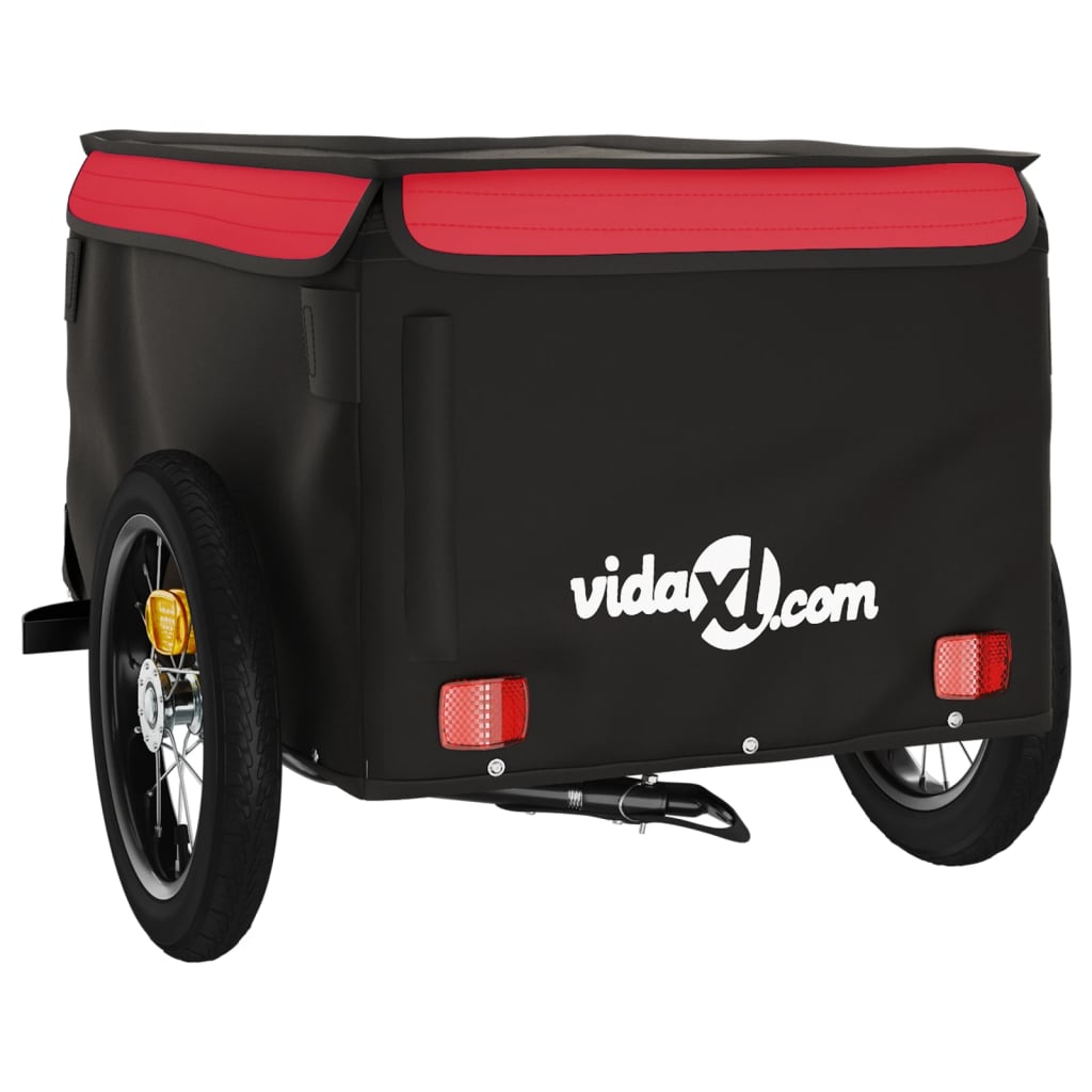 Dviračio priekaba, juodos ir raudonos spalvos, 30kg, geležis