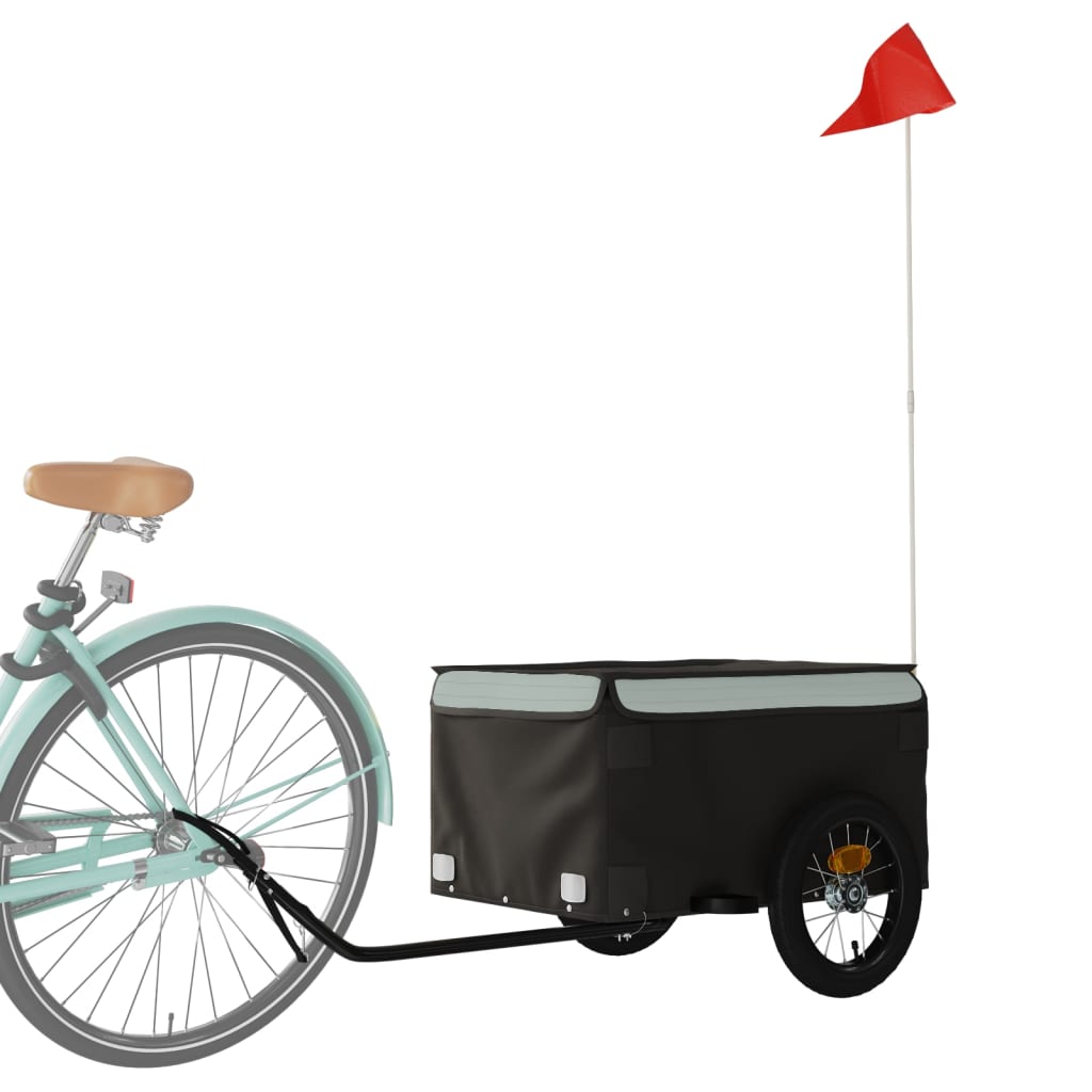 Bicycle trailer, black and grey, 30kg, iron