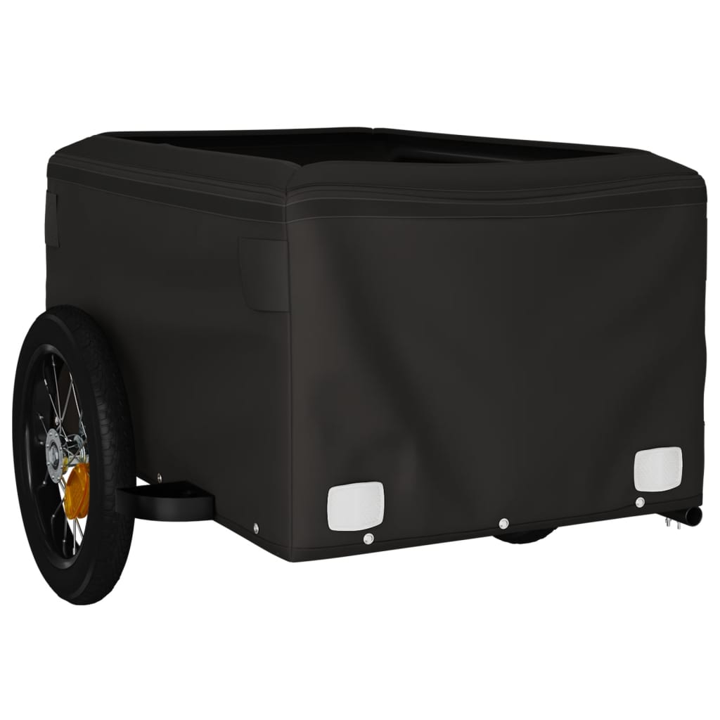 Velosipēda piekabe, melnā un dzeltenā krāsā, 30 kg, dzelzs