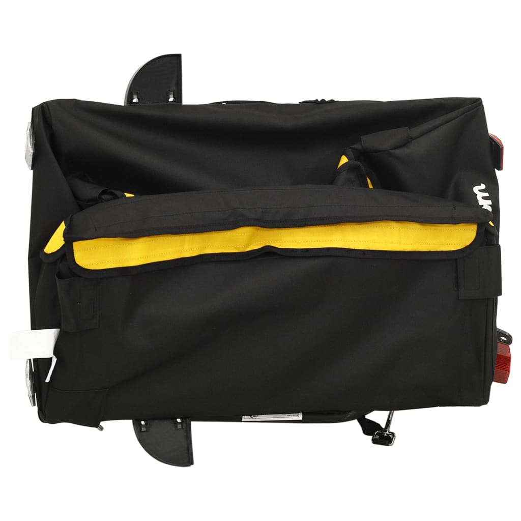 Velosipēda piekabe, melnā un dzeltenā krāsā, 30 kg, dzelzs