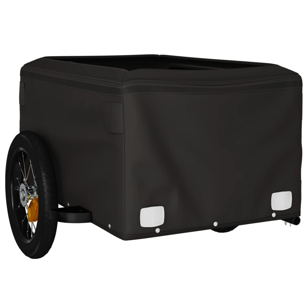 Velosipēda piekabe, melnā un zaļā krāsā, 30 kg, dzelzs