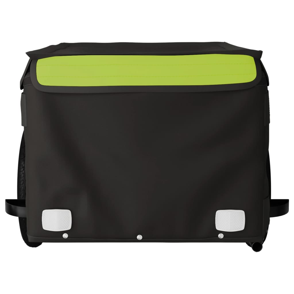 Velosipēda piekabe, melnā un zaļā krāsā, 30 kg, dzelzs