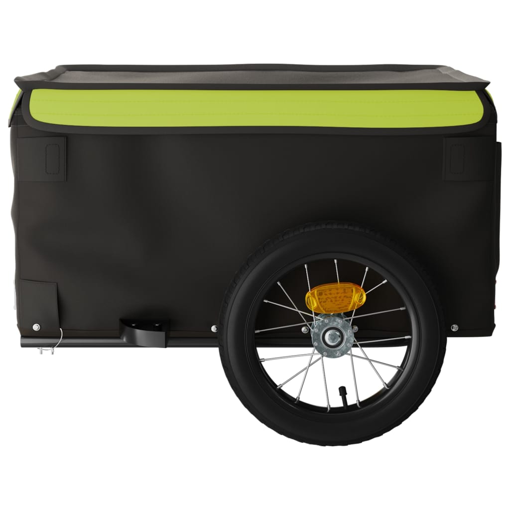 Velosipēda piekabe, melnā un zaļā krāsā, 30 kg, dzelzs