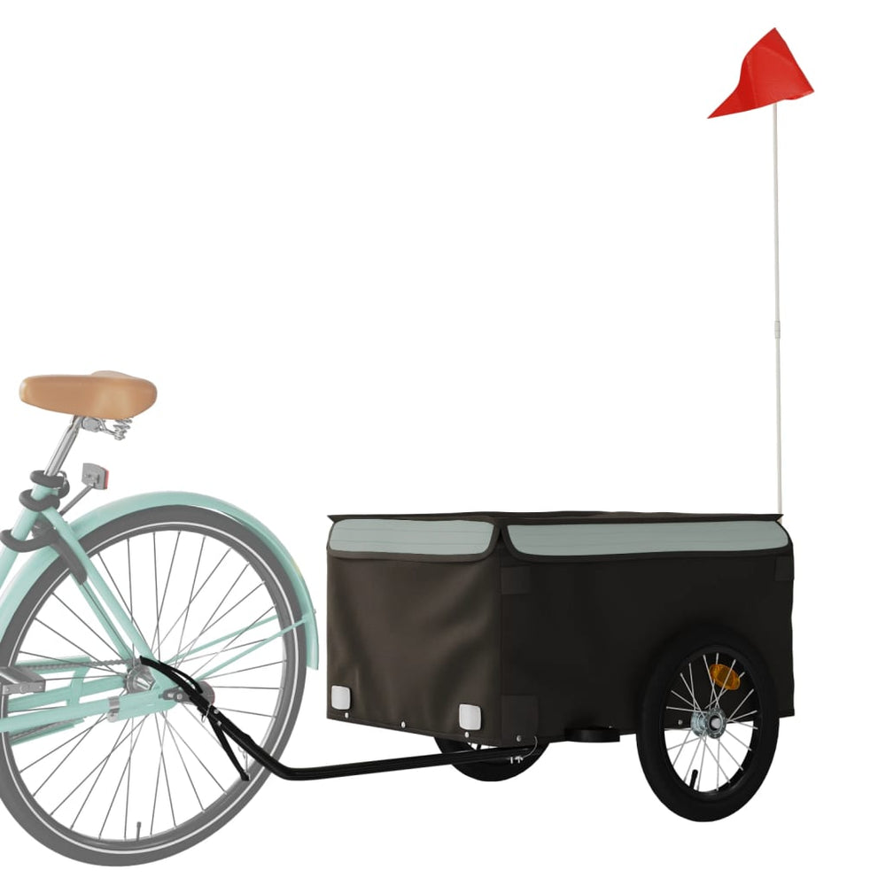 Bicycle trailer, black and grey, 45kg, iron