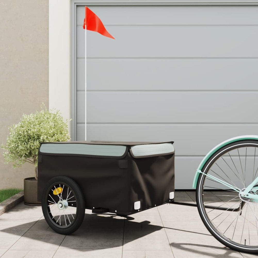 Bicycle trailer, black and grey, 45kg, iron