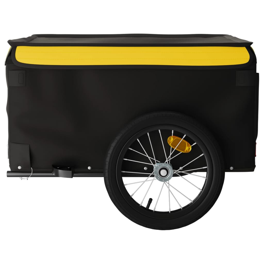 Dviračio priekaba, juodos ir geltonos spalvos, 45kg, geležis