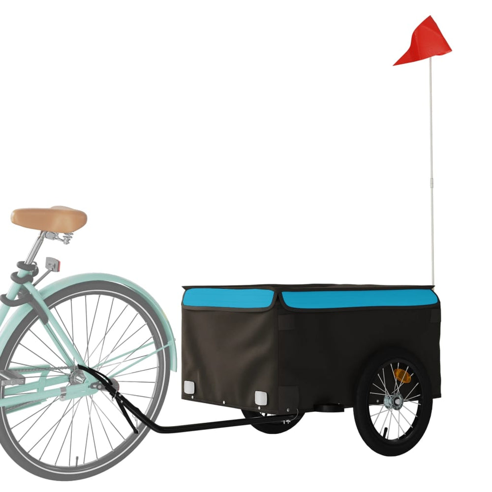 Bicycle trailer, black and blue, 45kg, iron