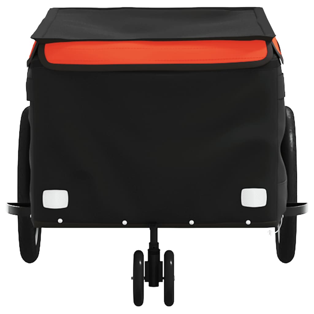 Velosipēda piekabe, melnā un oranžā krāsā, 30 kg, dzelzs