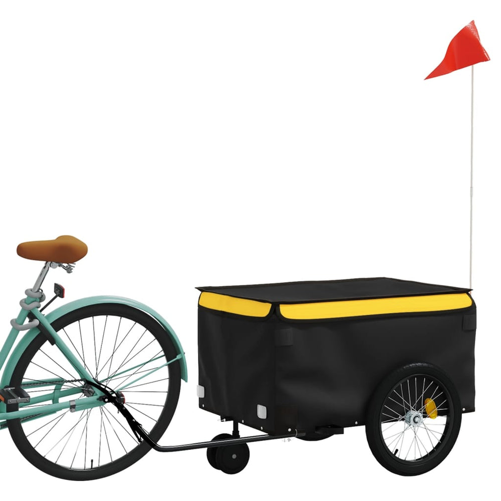 Bicycle trailer, black and yellow, 30kg, iron