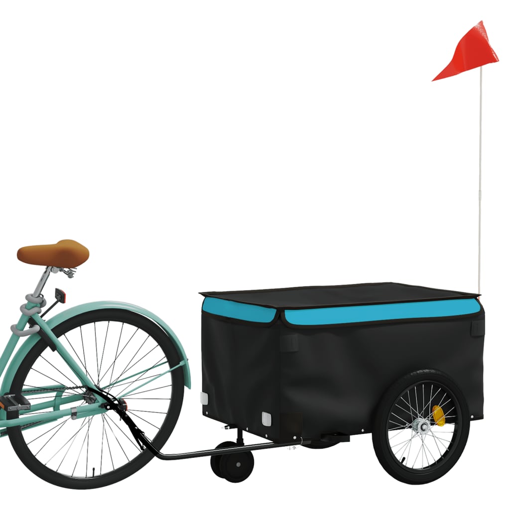 Bicycle trailer, black and blue, 30kg, iron