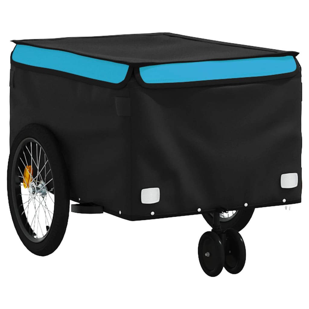 Bicycle trailer, black and blue, 30kg, iron