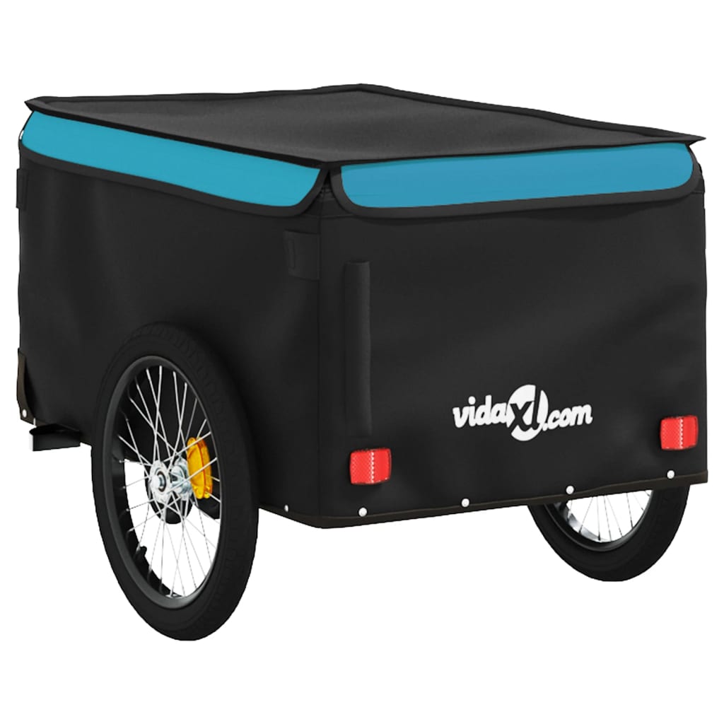 Bicycle trailer, black and blue, 30kg, iron