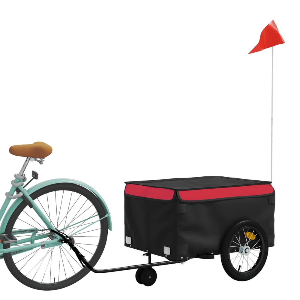 Bicycle trailer, black and red, 45kg, iron
