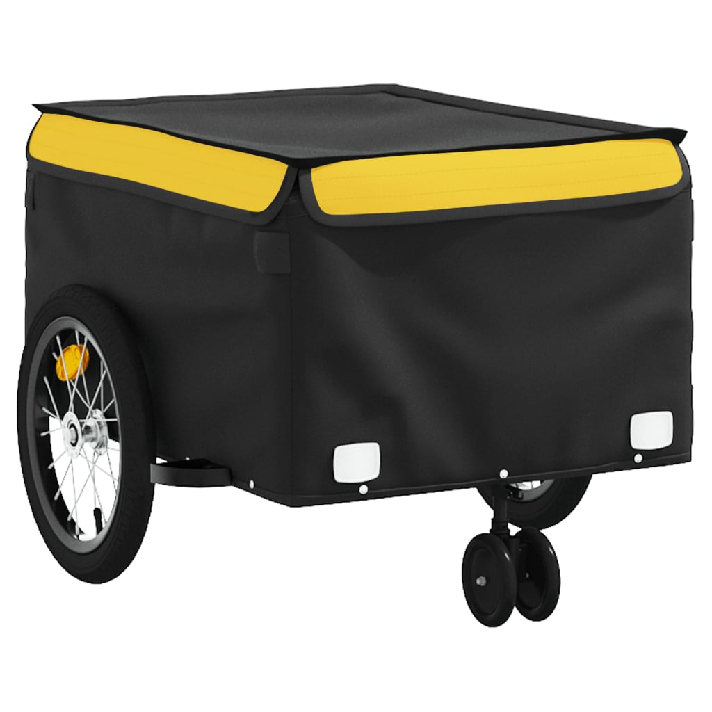 Bicycle trailer, black and yellow, 45kg, iron