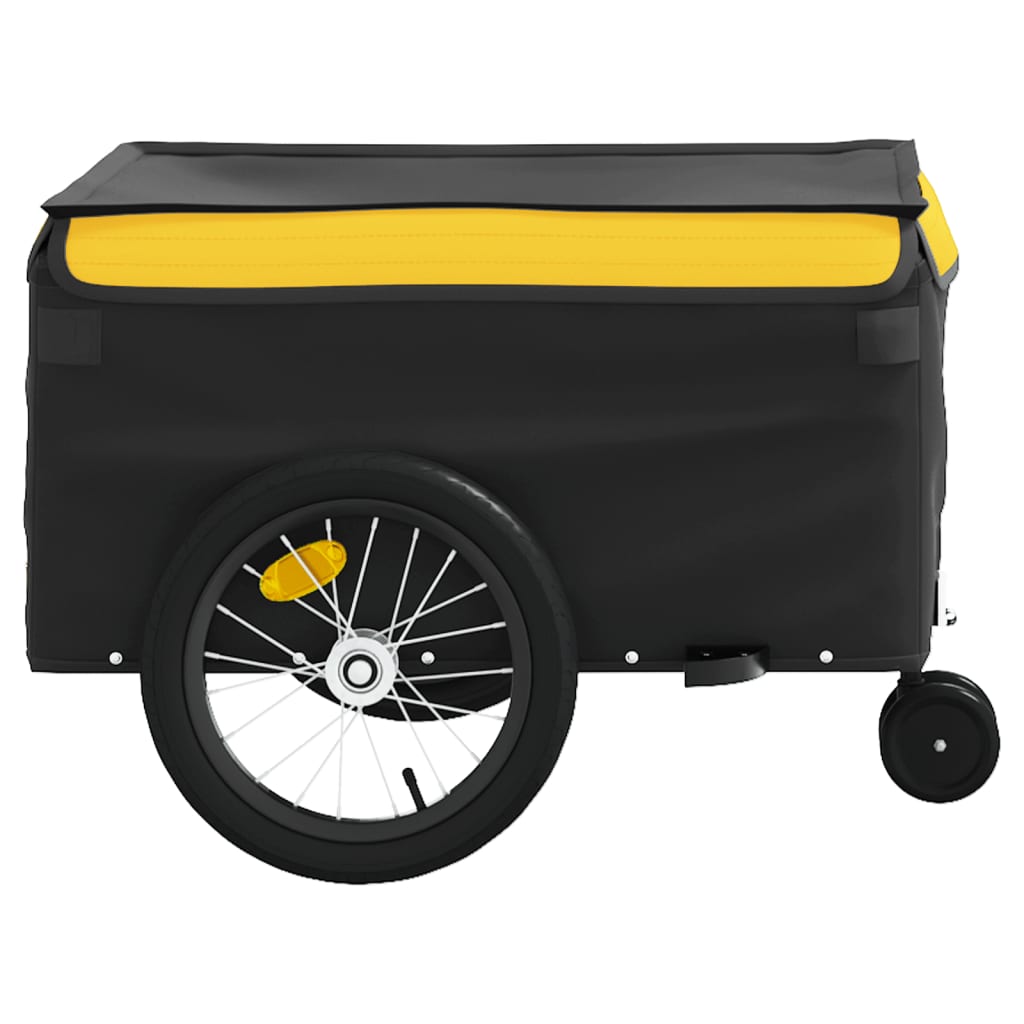 Bicycle trailer, black and yellow, 45kg, iron