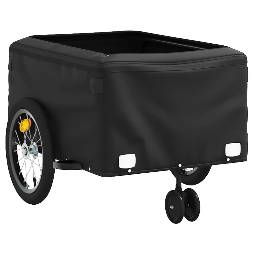 Bicycle trailer, black and yellow, 45kg, iron
