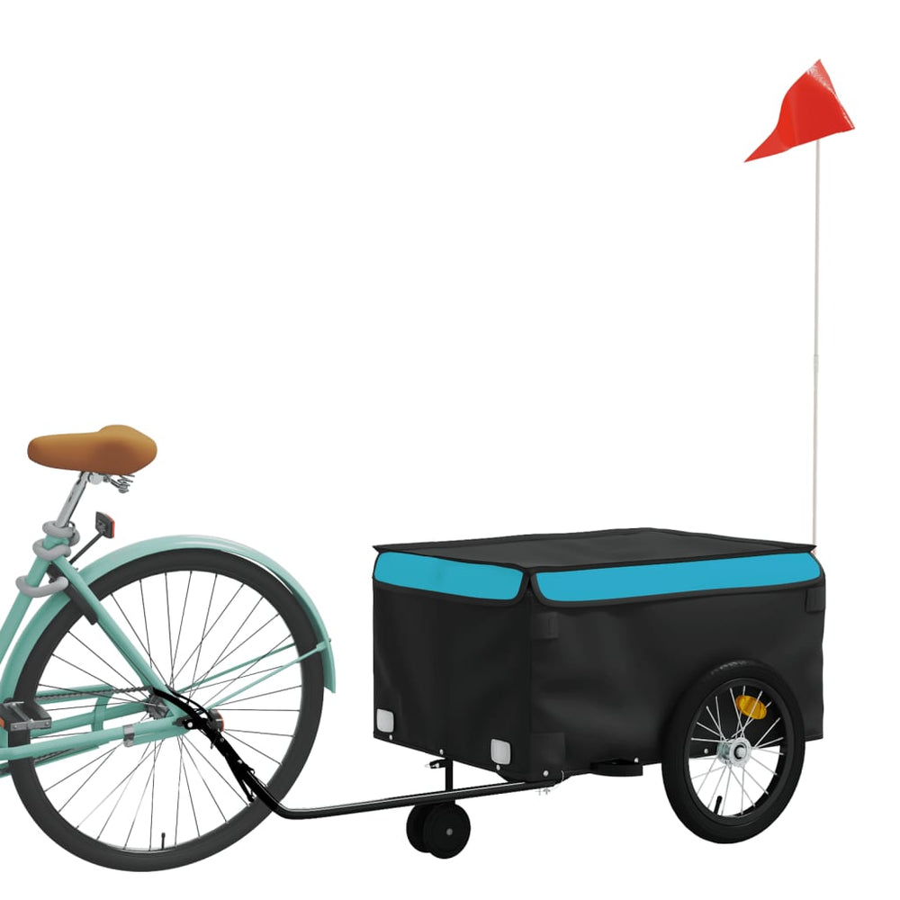 Bicycle trailer, black and blue, 45kg, iron
