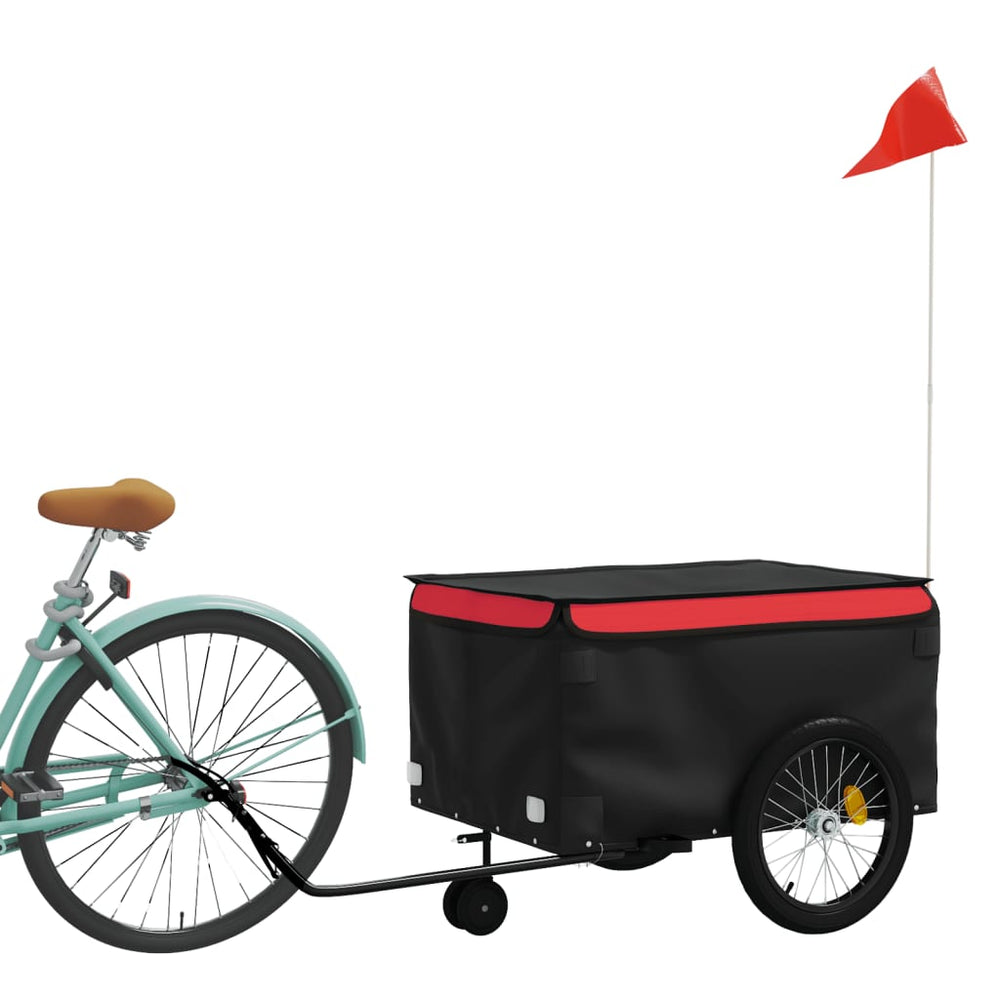 Bicycle trailer, black and red, 45kg, iron
