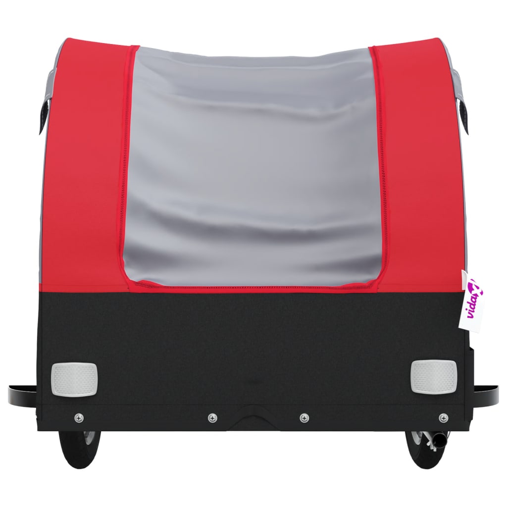 Velosipēda piekabe, melnā un sarkanā krāsā, 30 kg, dzelzs
