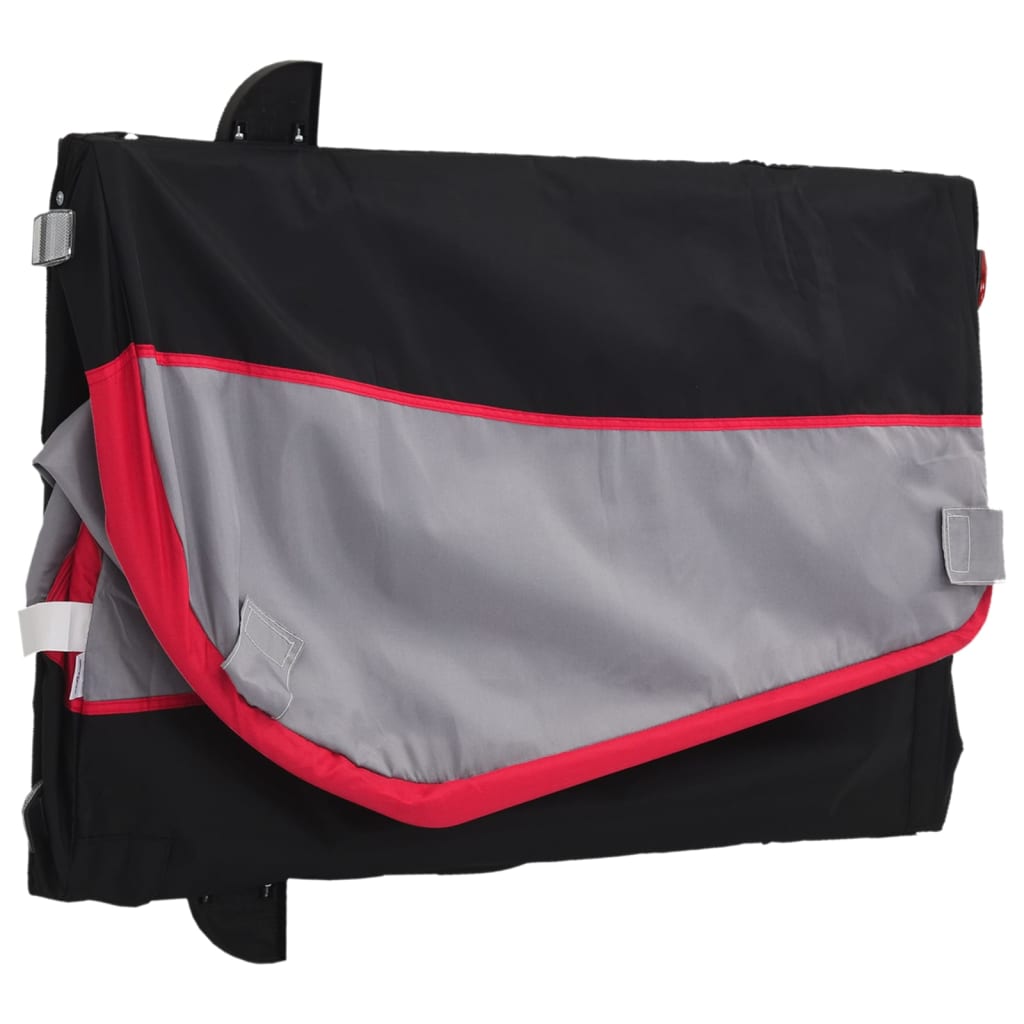 Velosipēda piekabe, melnā un sarkanā krāsā, 30 kg, dzelzs