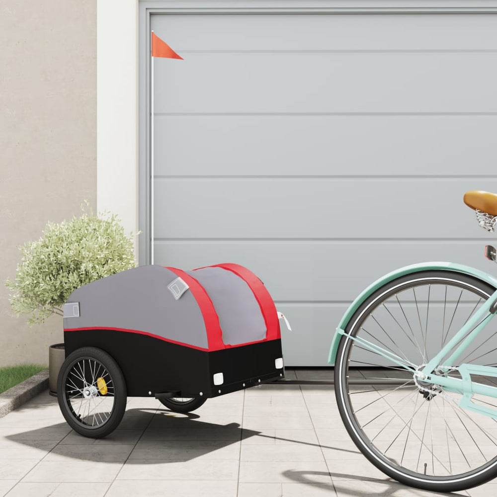 Bicycle trailer, black and red, 30kg, iron